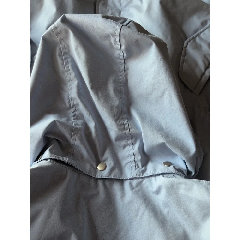 Medium Pacific Tech Women's Spring Jacket Powder Blue Snap Hood Adjustable Waist